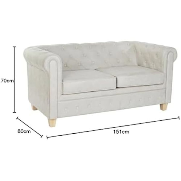 Soffa - DKD HEMINNREDNING - Standard - 2 platser - Trä - Brun och kräm brun och gräddfärgad