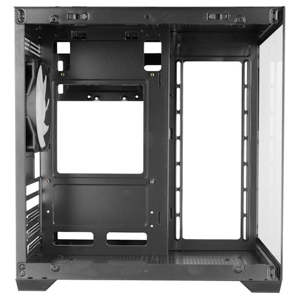 Mars Gaming MC-VIEW2, MicroATX kabinet, Dobbelt hærdet glas, 1x FRGB 120mm ventilator, 240mm køling, Dobbelt kammer, Sort