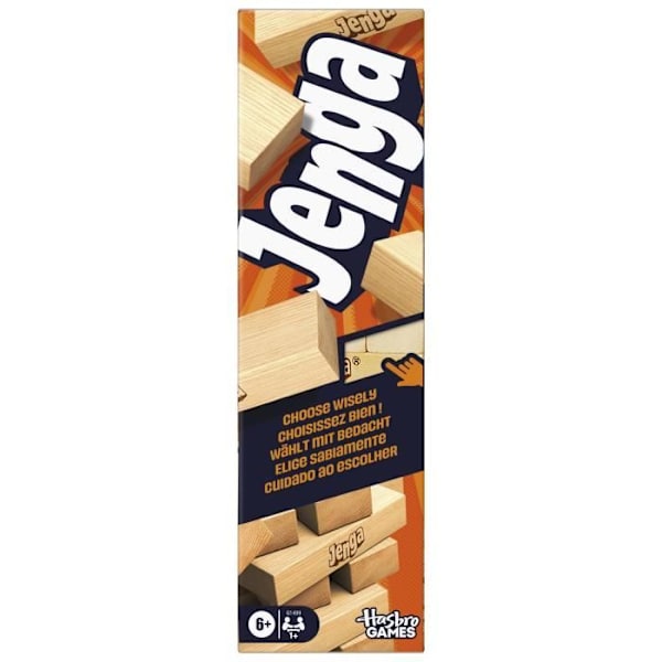 Jenga, Tunnelmapeli, Peli digitaalisella nopalla, Hasbro Games, Alkaen 8-vuotiaille Flerfärgad
