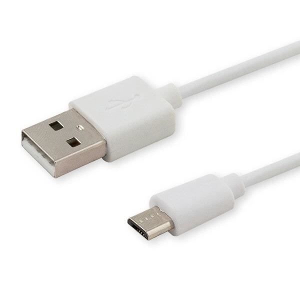 USB-kaapeli - SAVIO - CL-123 - 1 m - USB 2.0 - USB A:sta Micro-USB B:hen - Valkoinen