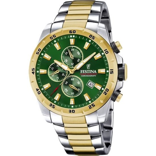Kello - Festina - F20562/3 - Bi-väri - Vihreä kellotaulu - Vesitiivis 10ATM Två tonig