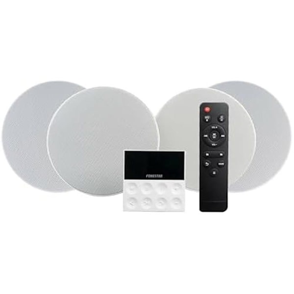 FONESTAR KS-WALL 4 Højttalere - Bluetooth USB FM AUX - Sort - Forstærker - 25 Watt - 4 Højttalere