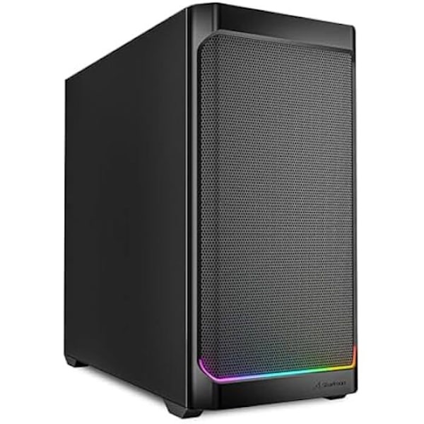 Sharkoon MK4 RGB Strip Sort, mATX PC Kabinet Sort