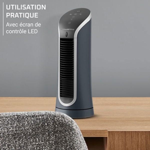 Rowenta Eole Compact, Søjleventilator, Intens køling VU6220F0 Svartvitt
