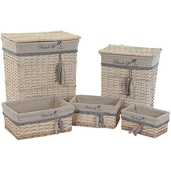 Korgset - DKD Home Decor - Flerfärgad - Polyester - 35 x 47 x 56 cm - Att montera själv mångfärgad