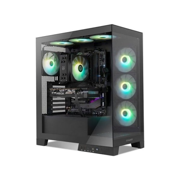 NOX Hummer GLOCK ARGB Semitorre ATX Tempereret Glas USB-C Sort