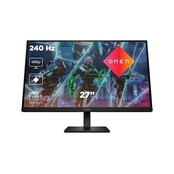 HP OMEN 27s 27" Edge LED IPS FullHD 240Hz G-SYNC yhteensopiva musta