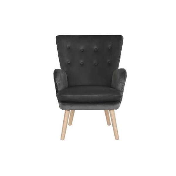 Thyann Sæde Naturligt Træ Polyester Mørkegrå (66 x 67 x 92 cm)