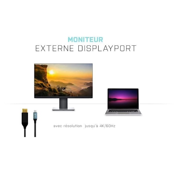i-tec - USB-C-DisplayPort-kaapeli 4K/60Hz