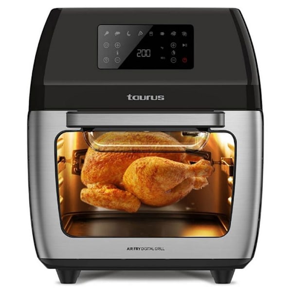 Luftfriture - TAURUS - Air Fry Digital Grill - 1700 Watt - 12 Liter - Digital berøringsskærm