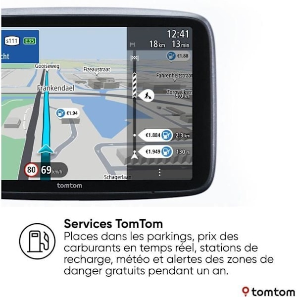 TomTom - GO Superior 7 - GPS Bil - 7 tum - TomTom Trafik - 2 år av Premiumtjänster inkluderat - Världskarta