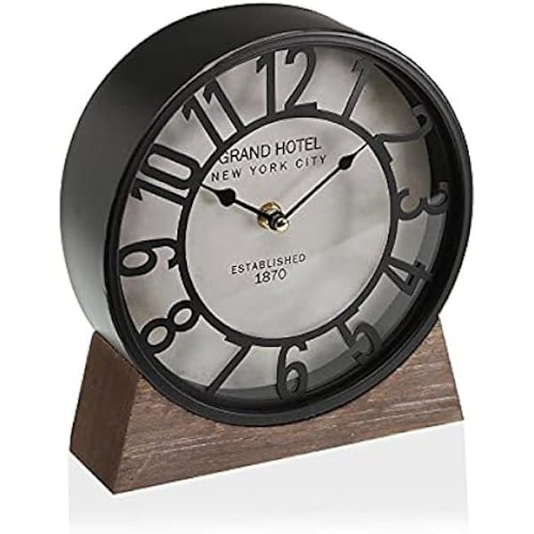 Pöytäkello - VERSA - Musta - 20 cm - Metalli - Nykyaikainen tyyli - Sisustus Färg