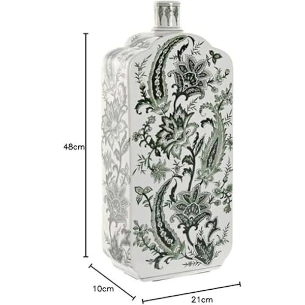 Vase - Hjem Esprit - Multifarvet - Porcelæn - 21 x 10 x 48 cm - Moderne Design Flerfärgad