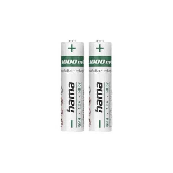 NiMH-batterier, AAA Micro, 1000 mAh, 1,2 V, klar til øjeblikkelig brug,