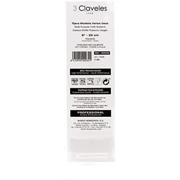 3 Claveles ompelusakset 20 cm