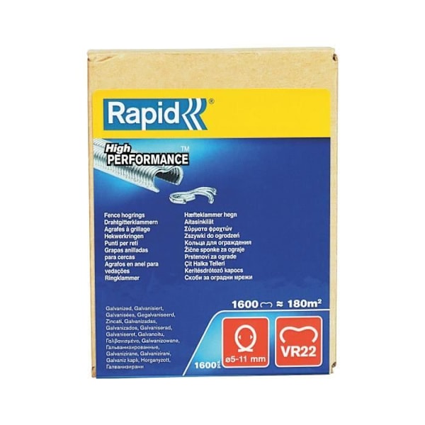 RAPID 1600 VR22 galvanoidut niitit Silvergrå