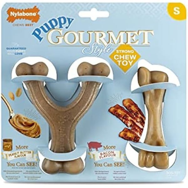 Tyggelegetøj - NYLABONE - Maximum Force Tough Extreme - Robust nylon - Til hvalpe - Kyllingesmag kastanj