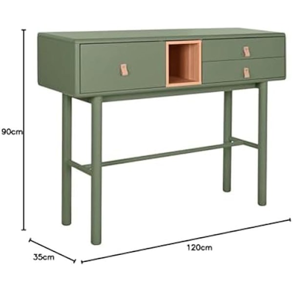 Konsoli - HOME ESPRIT - Vihreä malli - MDF Puu - 120 x 35 x 90 cm - Monivärinen Flerfärgad