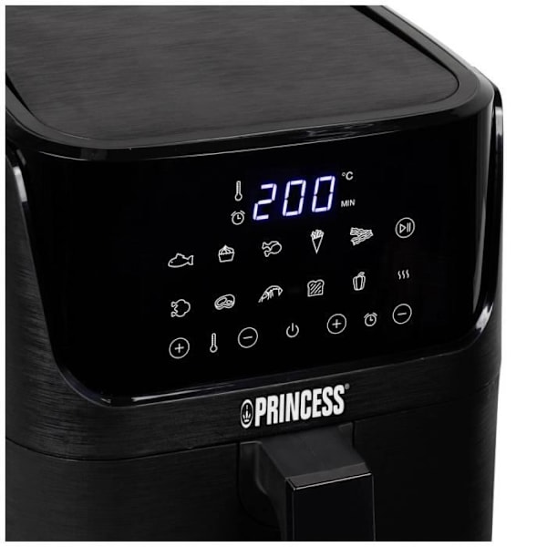 Princess 01.182024.01.001 Varmluftfrituregryde 1350 W non-stick belægning, med display, overophedningsbeskyttelse