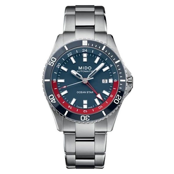Klocka - MIDO - Ocean Star GMT - 44mm - Automatisk - Stål - Blå Blå