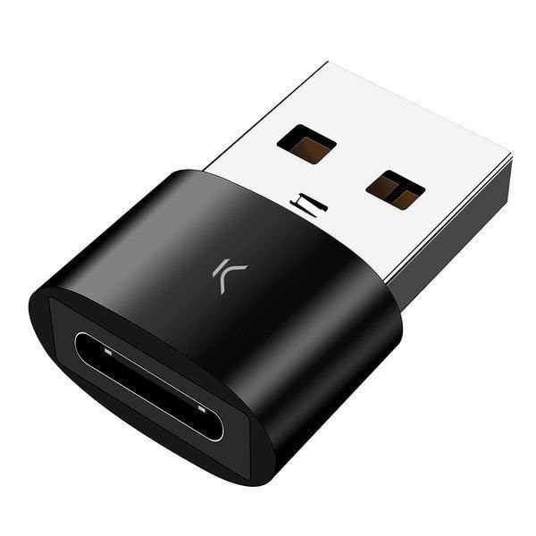 USB-adapter - KSIX - Type C til Type A - 480 Mbps - Farve: Sort - One size
