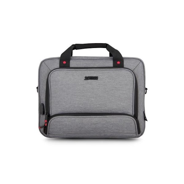 URBAN FACTORY MTE15UF Kannettavan tietokoneen laukku - 15,6" - USB-portti ja kaapeli älypuhelimille ja tableteille - Heather harmaa