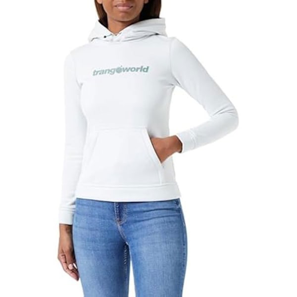 Sweatshirt - TRANGO - POPPI - Vit/Grön Blad - Långärmad - Dam Vit/Grön Blad M