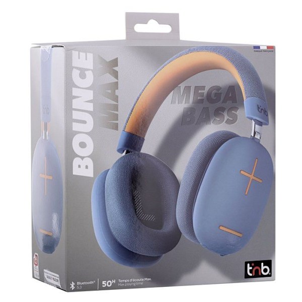 Bluetooth headset - T'nB - Bounce Max - Batteritid 50 timer - Passiv støjreduktion - Indbygget mikrofon Svart grå