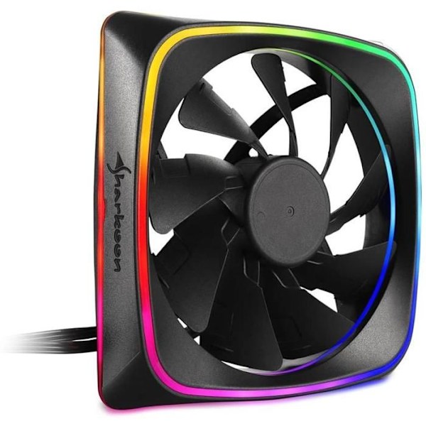 Sharkoon RGB Shark Lights, Kabinettventilator - 4044951028924 Sort