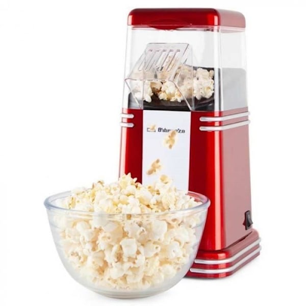 Popcornmaskine - ORBEGOZO - PA4300 - 1000W - Vintage design - Gennemsigtigt låg