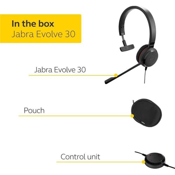 Jabra Evolve 30 II MS Mono - Langallinen - Supra-aural - Melueste - Mini Jack