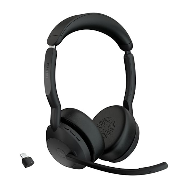 Headset - Bluetooth - trådlöst - USB-C - Jabra - Jabra Evolve2 55 MS Stereo - headset