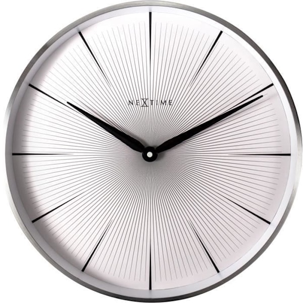 Väggklocka - NeXtime - 2 sekunder - Ø 40 cm - Metall - Vit Vit