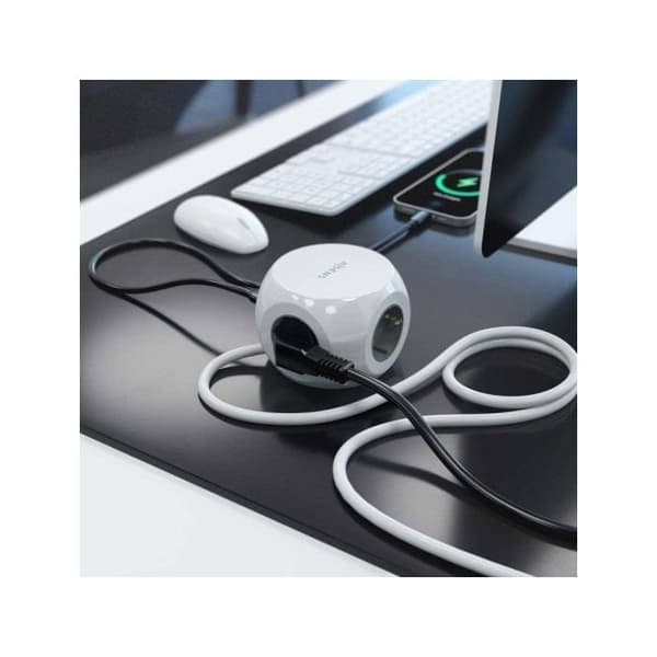 Aisens Pöytärivi 3 Liitintä + 2xUSB-C/2xUSB-A 1.4m Valkoinen