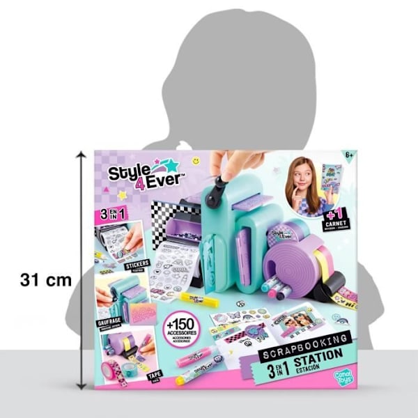 Canal Toys Scrapbooking Studio 3 i 1 Style 4 Ever - Tilpas notesbøger og dekoration Flerfärgad