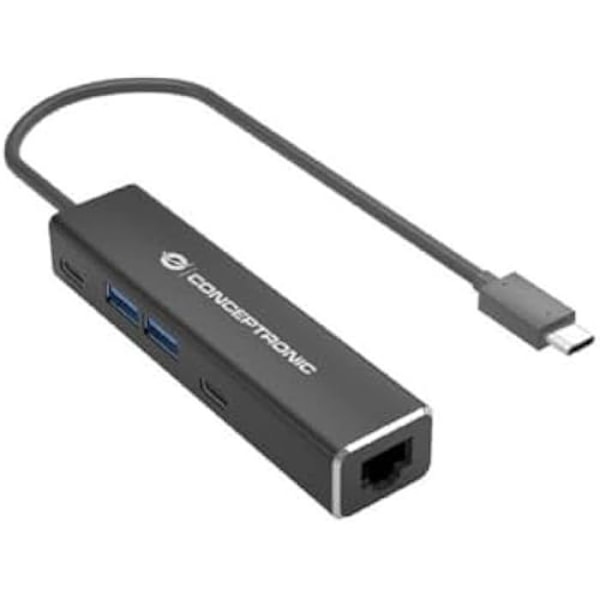 USB 3.2 Gen 1 Ethernet-sovitin - CONCEPTRONIC ABBY14B - 2,5 GbE - USB-A x 2 - USB-C x 2