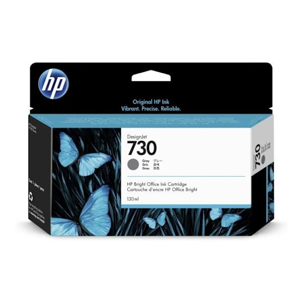 HP 730 inkjet patron - Grå - Kapacitet 130 ml - til HP DesignJet - Standard ydelse