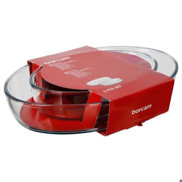 Uunin astiat - BORCAM - Soikea - Tulilasi - Sarja 2 - 26 ja 35 cm Transparent