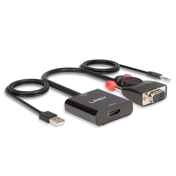 Lindy audio - video indgangsadapter - 38284 - VGA - lyd til HDMI konverter
