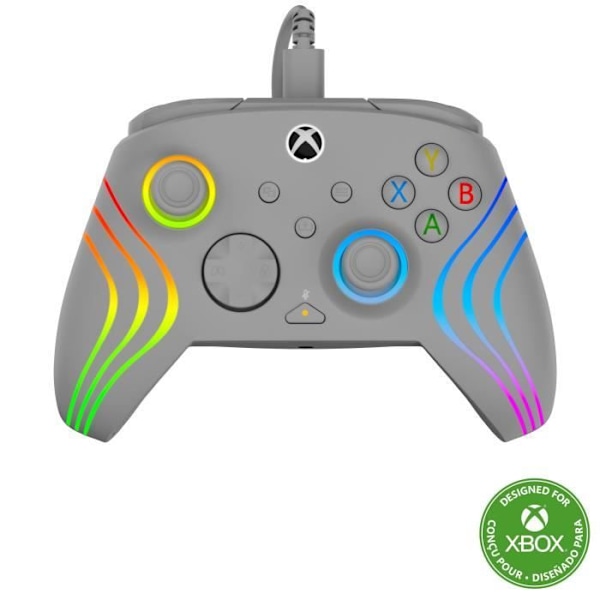 TURTLE BEACH Peliohjain - Xbox Series X|S, Xbox One ja PC - Afterglow Wave - RGB Langallinen Harmaa Grå
