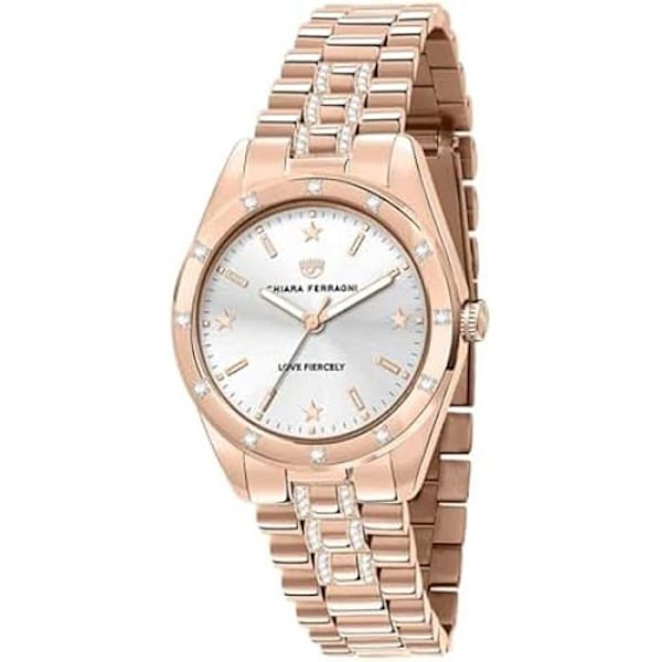 Dameur - CHIARA FERRAGNI - R1953100506 - Ø 34 mm - Rustfrit stål - Kvarts Silver, Rosa
