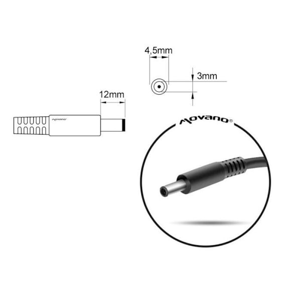 Mitsu Bærbar Computer - 5ZM021 - notebook oplader 19.5v 4.62a (4.5x3.0 pin) - dell ()