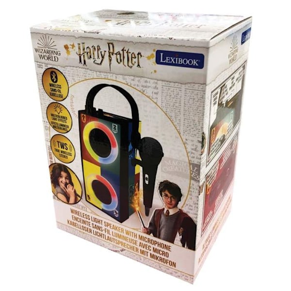 Bærbar Bluetooth® højtaler Harry Potter med lys og mikrofon Svart