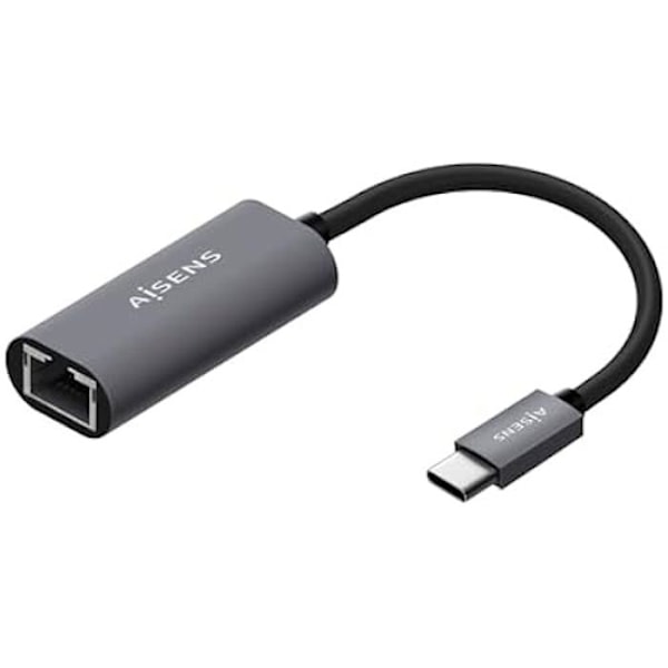 AISENS - A109-0709 - USB3.1 Gen1 USB-C til Gigabit Ethernet-konverter 10/100/1000 Mbps, Grå, 15 cm Grå