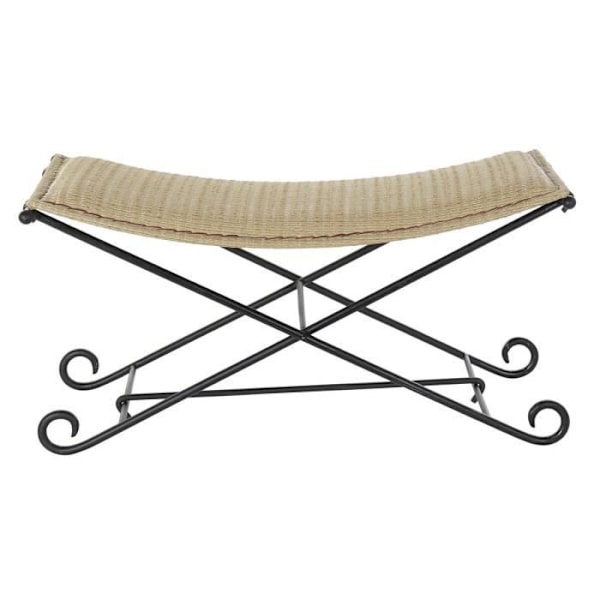 Sort og lysebrun rattan bænk - Mærke - Model - Mål 94x49x44 cm