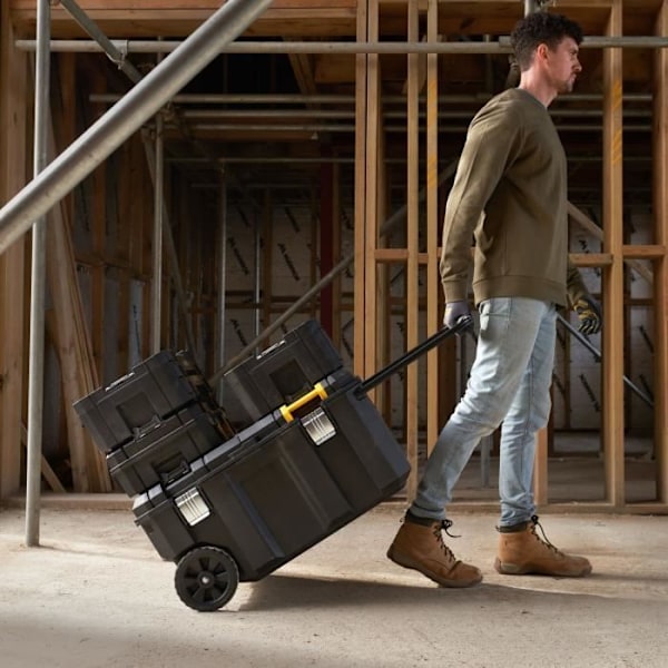 Kestävä vesitiivis työmaalaatikko PRO-STACK™ - STANLEY FATMAX - FMST17870-1 - 113 L Svart