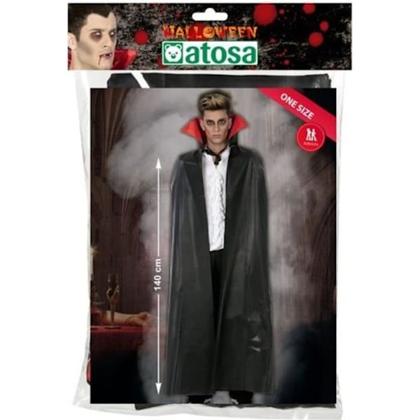 Børnerøde vampyrkappe - ATOSA - 140 cm - Indendørs - Voksen Svart