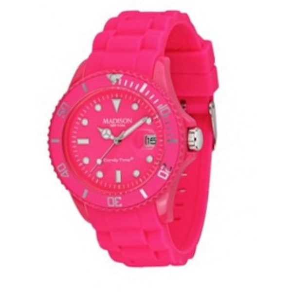 Montre Madison Candy SU4503S - Silikonikello Vaaleanpunainen Unisex - Madison, trendikäs ja värikäs brändi Rosa