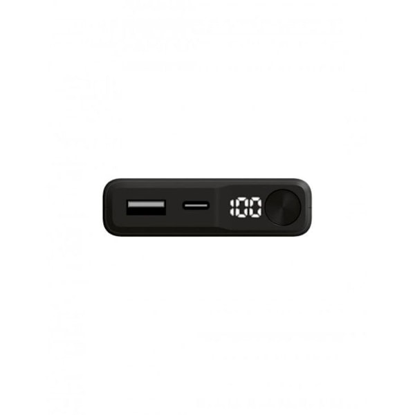 Ksix Mini Lithium Polymer Powerbank 10 000 mAh 10 W USB-A till USB-C-kabel medföljer Simultan Charging Black (MagSafe, 10 000 mAh) Svart