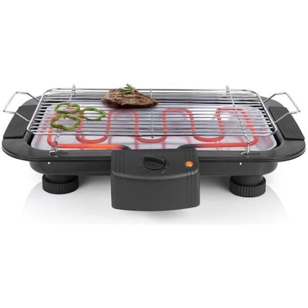 TRISTAR BQ2813 elektrisk bordgrill - Sort - 2000W - Madlavningsflade 38x22cm Sort